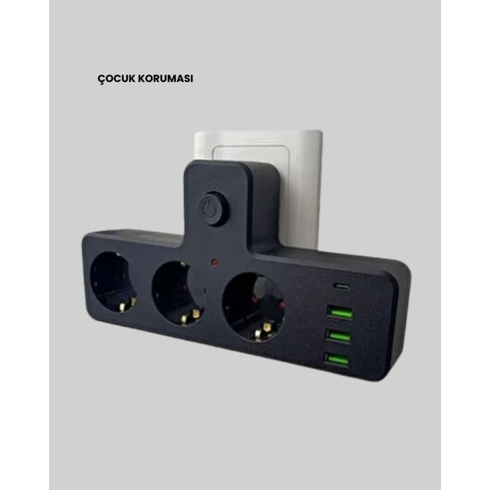Masa Üstü Çoklu Priz USB ve Type-C Çıkışlı Güç Dağıtıcı - Lisinya