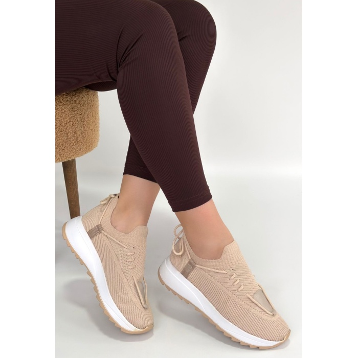 Renji Bej Triko Bağcıklı Spor Ayakkabı - Lisinya