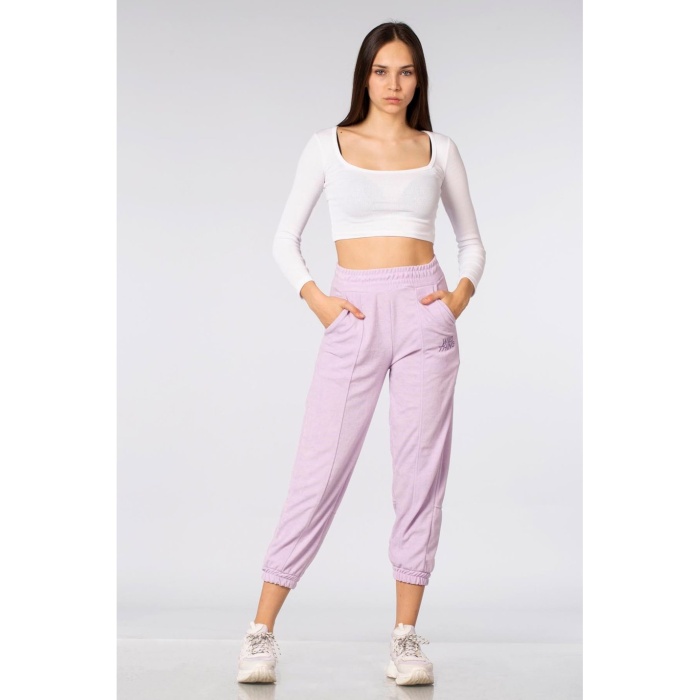 Barrels  And Oil - Kadın Önü Çımalı Cepli Havlu Eşofman-Lila