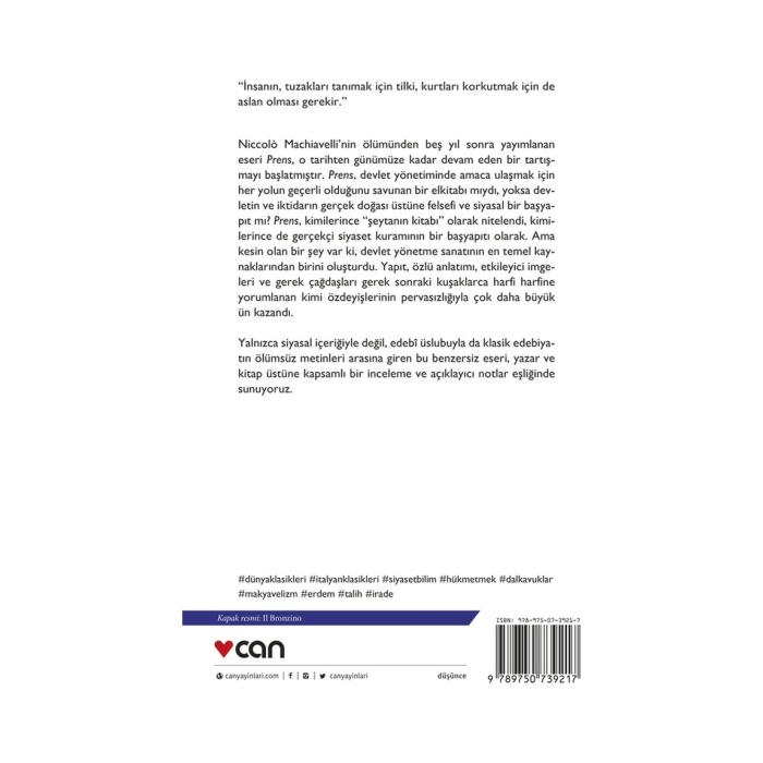 Prens - Niccola Machiavelli - Can Yayınları