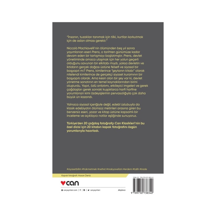 Prens-Fotoğraflı Klasik - Niccolo Machiavelli - Can Yayınları