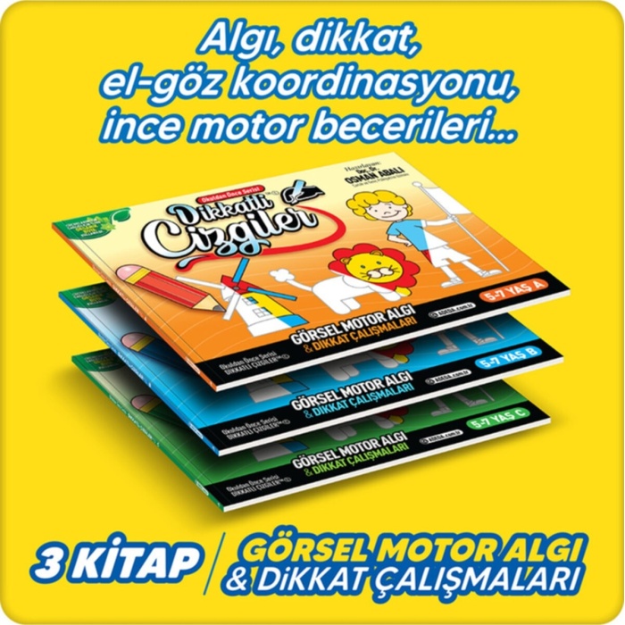 Dikkatli Çizgiler - 5-7 Yaş - (3 Kitap SET)