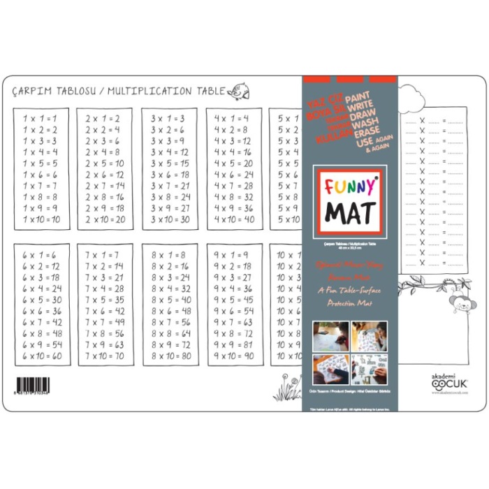 Funny Mat - Çarpım Tablosu 33,5x48cm