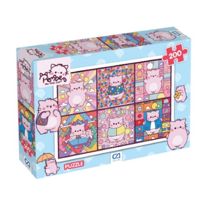 Pembe Kedi Puzzle 200