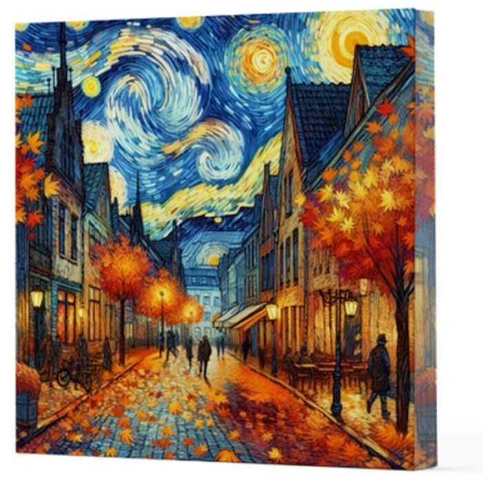 Van Gogh 3 Sokak - Çizgisiz Yan Boyamalı Defter