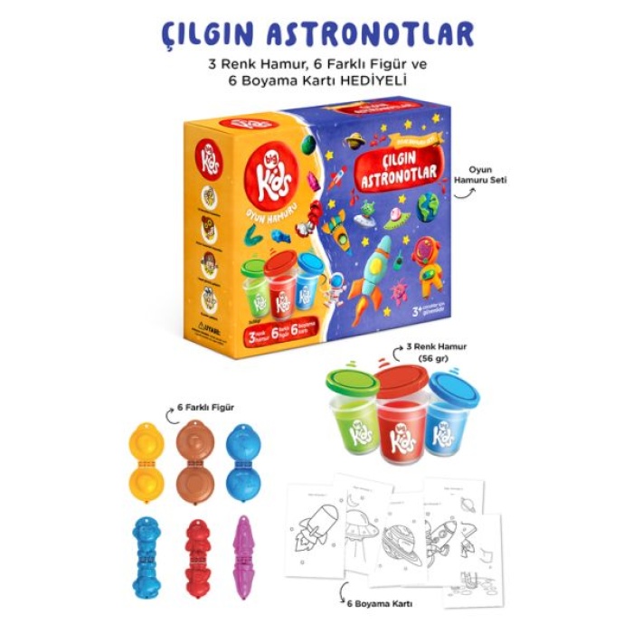 Çılgın Astronotlar Oyun Hamuru Seti (15 Parça - 340 Gr)