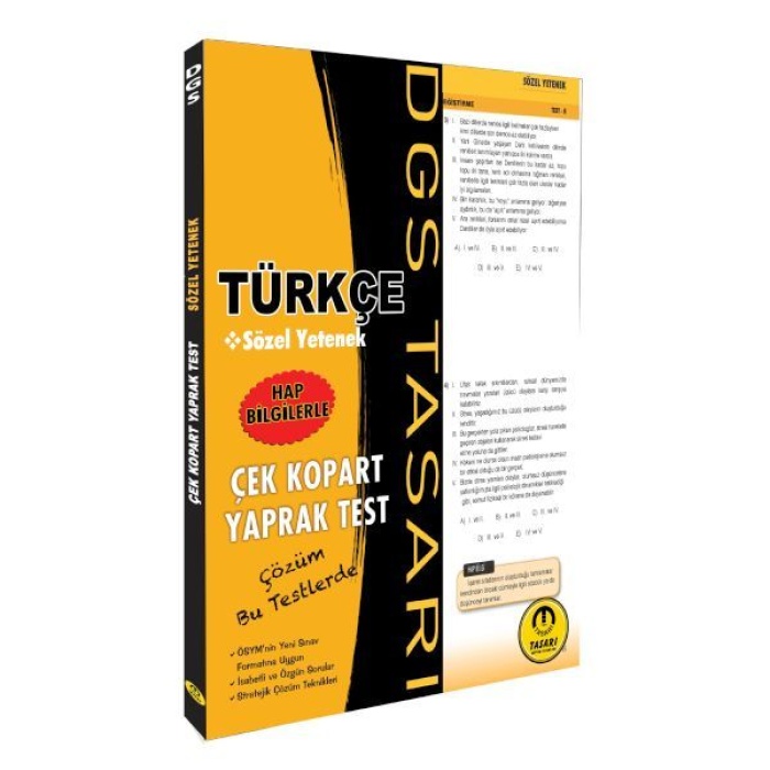 Tasarı DGS Türkçe Sözel Yetenek Yaprak Test Çek Kopart