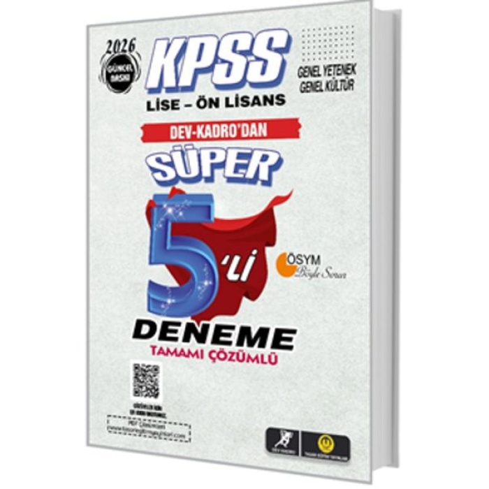 Tasarı KPSS Lise-Önlisans Süper 5li Deneme