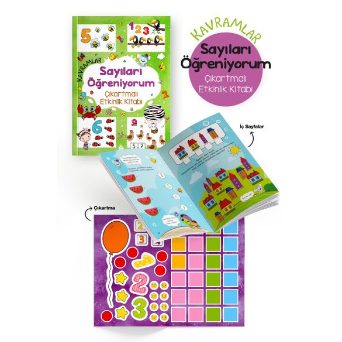 Kavramlar – Sayıları Öğreniyorum – Çıkartmalı Etkinlik Kitabı - 3 Yaş +