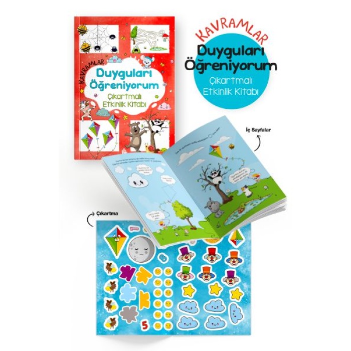 Kavramlar – Duyguları Öğreniyorum – Çıkartmalı Etkinlik Kitabı - 3 Yaş +