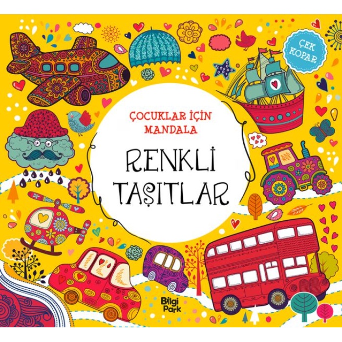 Çocuklar İçin Mandala - Renkli Taşıtlar