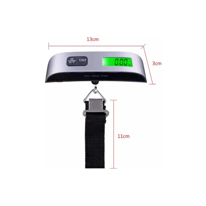 Dijital Işıklı Elektronik Askılı El Bagaj Tartısı Bavul Kantarı Seyahat Çantası 50kg ( Lisinya )