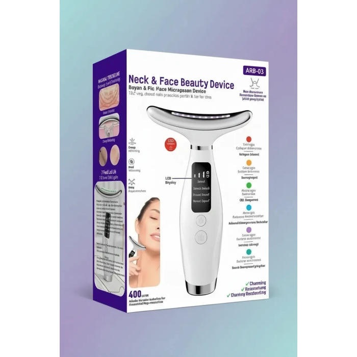 45 Derece Isıtmalı, 400mAh, LCD Göstergeli 7 Modlu, Boyun ve Yüz Sıkılaştırma Cihazı ( Lisinya )