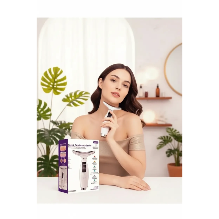 45 Derece Isıtmalı, 400mAh, LCD Göstergeli 7 Modlu, Boyun ve Yüz Sıkılaştırma Cihazı ( Lisinya )