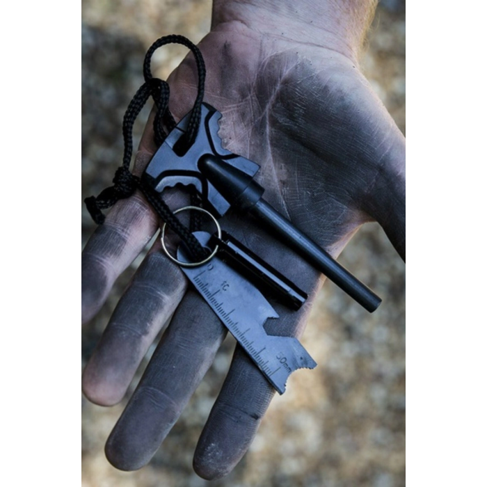 Acil Durum Magnezyum Çubuk Çakmaktaşı Hayatta Kalma Ateş Başlatıcı Çakmak Kiti Düdük Hediyeli ( Lisinya )