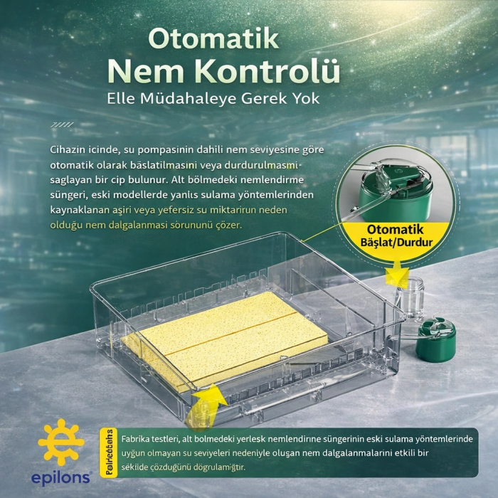 EP-120 Yumurta Kapasiteli Tam Otomatik Kuluçka Makinesi - Yeni Nesil Harici Suluklu, Dijital Nem ve Sıcaklık Göstergeli ( Lisinya )