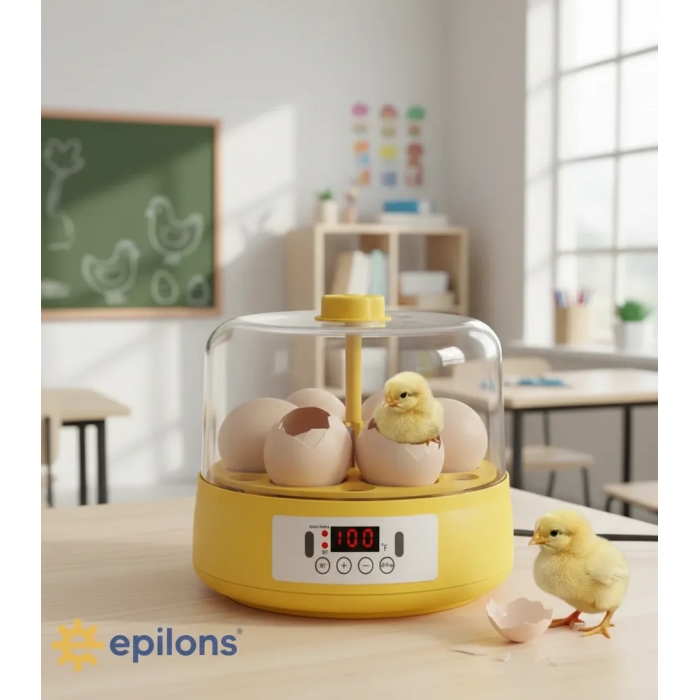 Mini Otomatik Ev Tipi Kuluçka: Elektrikli Tavuk ve Kuş Kuluçka Makinesi 6 Yumurtalı MX-6 ( Lisinya )