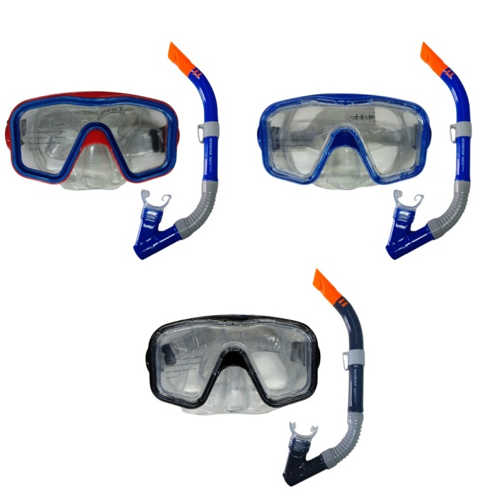 Maske Şnorkel Safari Dalış Seti Tepered Cam - 2186A/113CSB  (Lisinya)