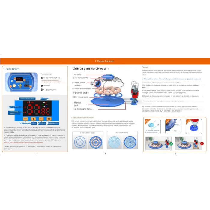 240 Kuş Yumurta Kapasiteli Otomatik Çiftlik Kuluçka Makinesi : Yumurta, Bıldırcın ve Kanatlılar İçin MZ-240 ( Lisinya )