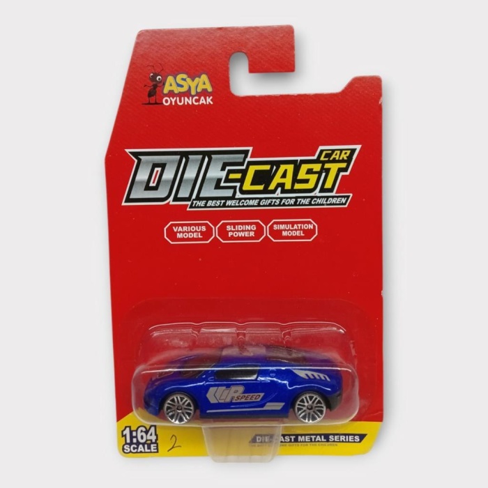 Metal Mini Arabalar  8 cm - Mavi - 2 (Lisinya)