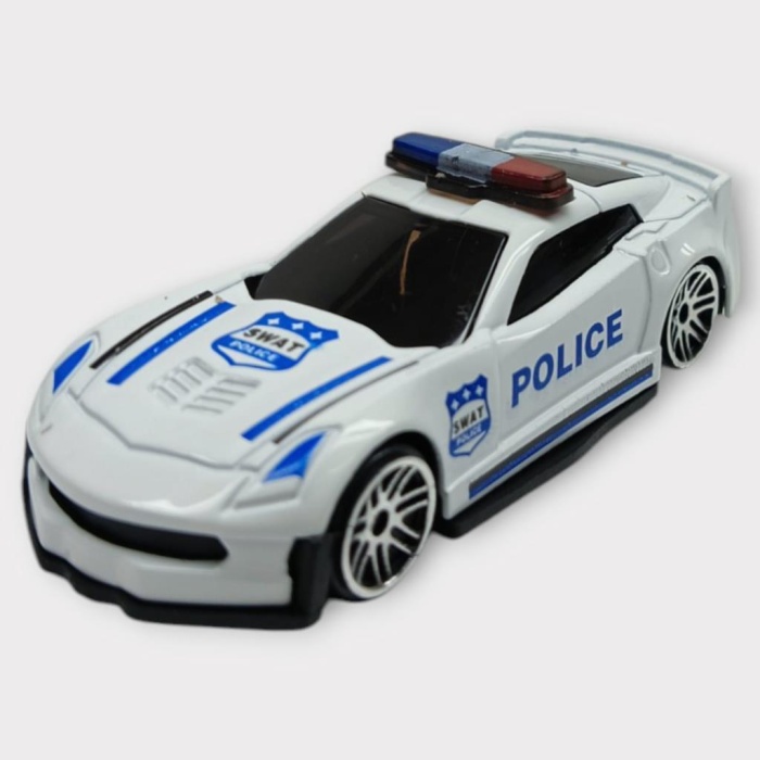 Metal Mini Polis Arabası  8 cm - Polis - 1 (Lisinya)