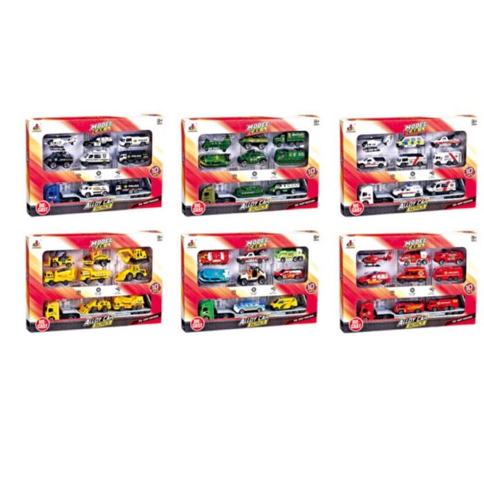 DS047 - ARABA TAŞIYAN TIR ARAÇ SETİ 9  PARÇA (Lisinya)