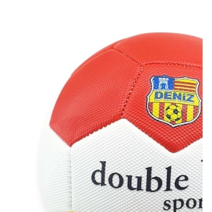 Futbol Topu Dikişli 420 gr No:5 - FB-660-SARI-KIRMIZI (Lisinya)