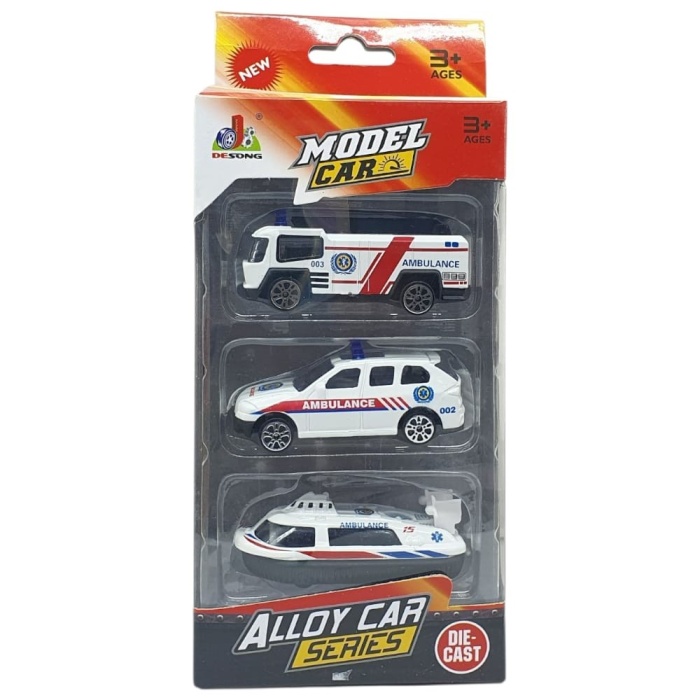 3lü İş Makinaları Road Seti - Die Cast - DS044 - Ambulans (Lisinya)