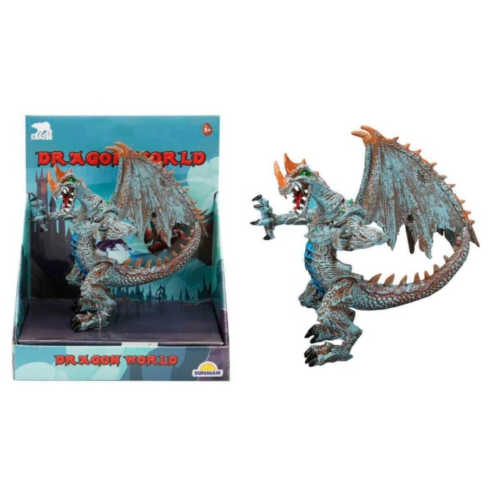 Standlı Ejderha Figürü  13 cm - Mavi (Lisinya)