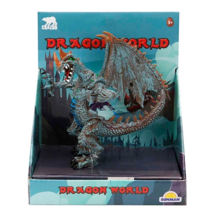 Standlı Ejderha Figürü  13 cm - Mavi (Lisinya)