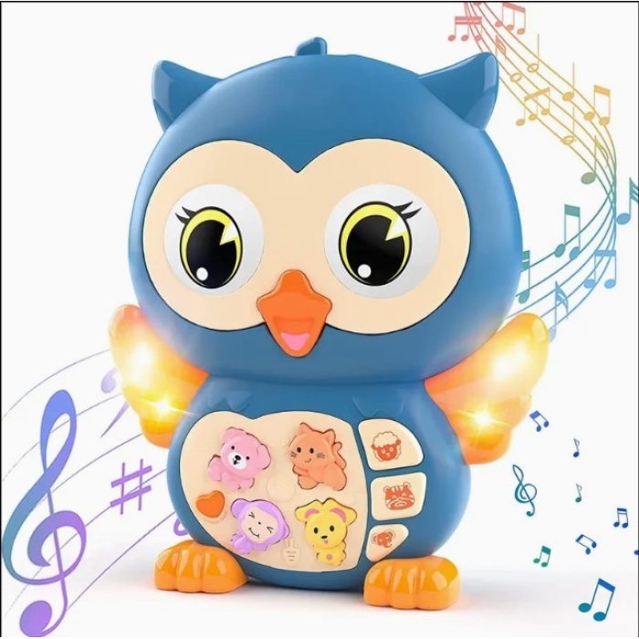 Baykuş Eğitici Bebek Piyanosu - Mavi (Lisinya)