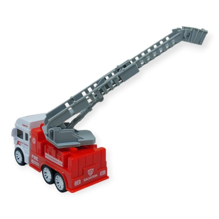 İş Makinaları Serisi - Sürtmeli İtfaiye Aracı 12 cm  - Merdiven (Lisinya)