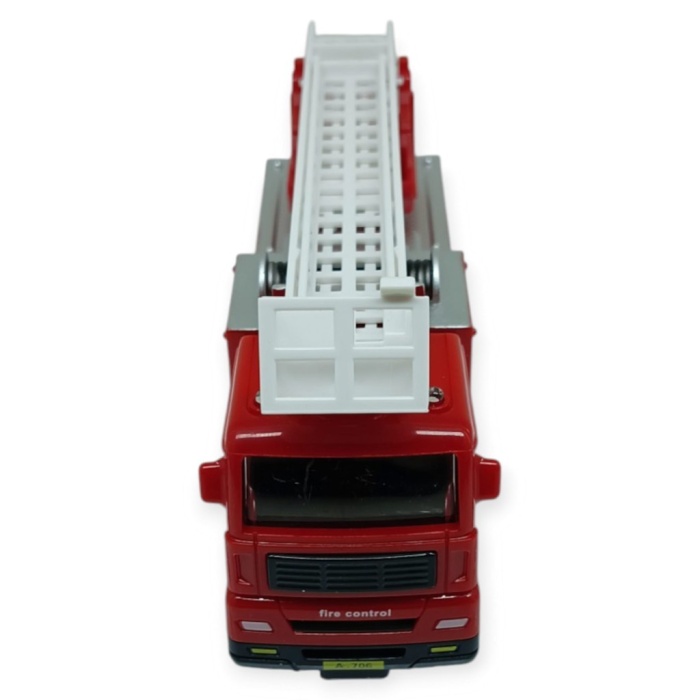 İş Makinaları Serisi - Sürtmeli İtfaiye Aracı 16 cm  - Uzayan Merdiven (Lisinya)