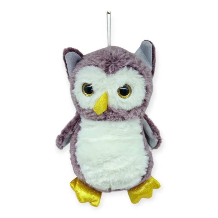Sevimli Peluş Baykuş 25 cm - Mor (Lisinya)