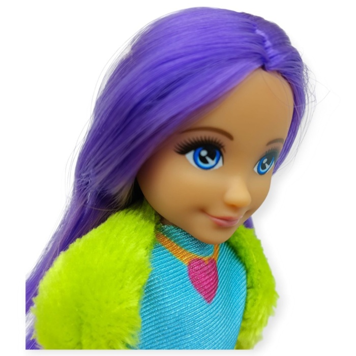 Ankiki Moda İkonu Bebek Figür 13 cm  - Mor Saçlı Hip-Hop Rüzgarı  (Lisinya)