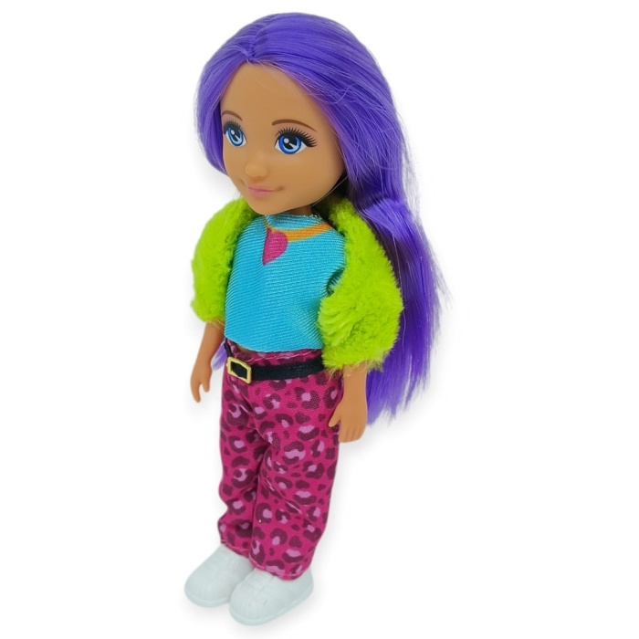 Ankiki Moda İkonu Bebek Figür 13 cm  - Mor Saçlı Hip-Hop Rüzgarı  (Lisinya)