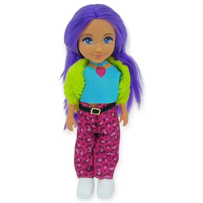 Ankiki Moda İkonu Bebek Figür 13 cm  - Mor Saçlı Hip-Hop Rüzgarı  (Lisinya)