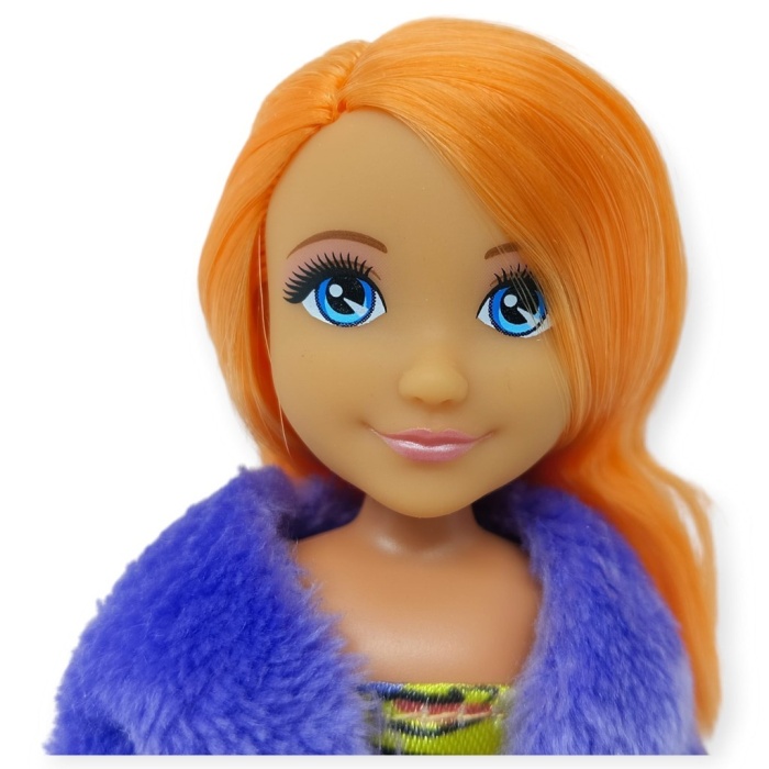 Moda İkonu Bebek Figür 13 cm  - Turuncu Saçlı Neon Şıklık (Lisinya)