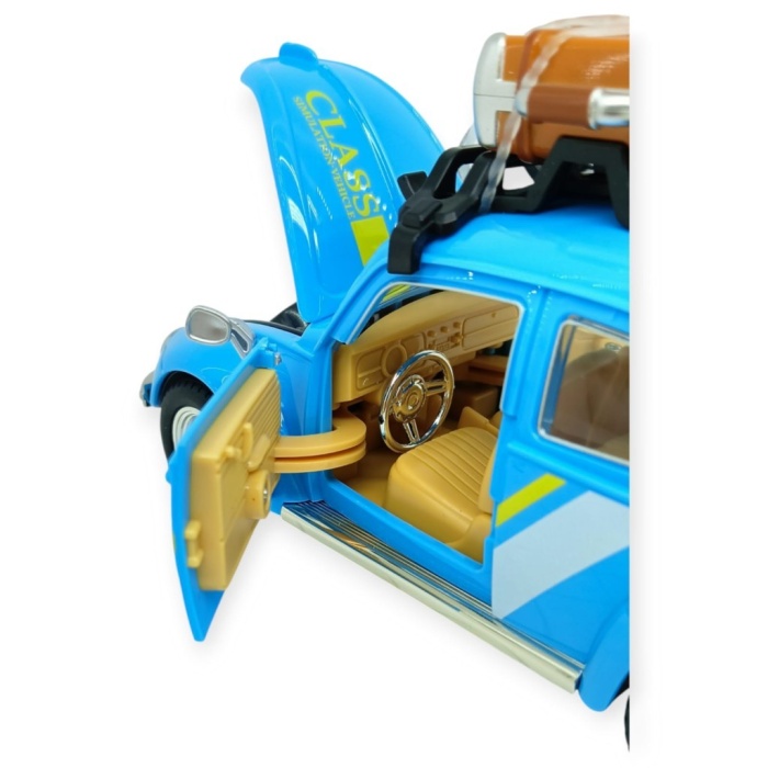 Tatil Serisi - Sesli Işıklı Vosvos Araba 18 cm - Mavi (Lisinya)