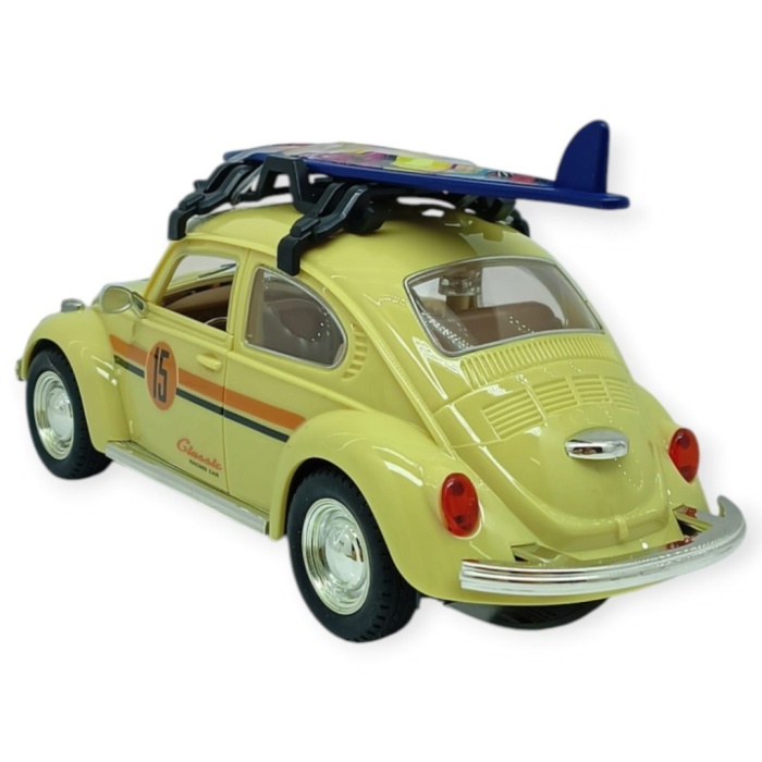 Tatil Serisi - Sesli Işıklı Vosvos Araba 18 cm - Bej (Lisinya)