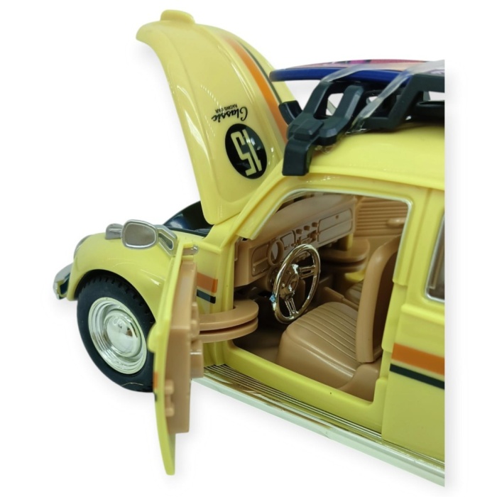 Tatil Serisi - Sesli Işıklı Vosvos Araba 18 cm - Bej (Lisinya)