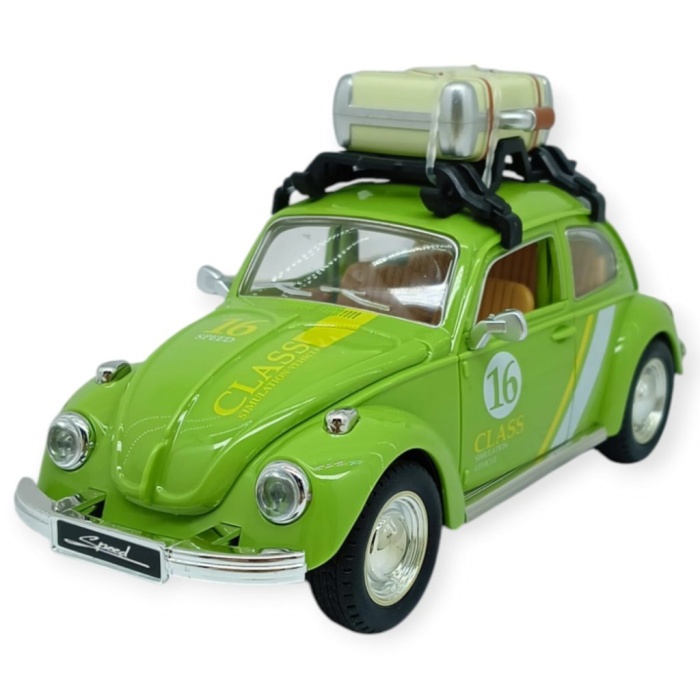 Tatil Serisi - Sesli Işıklı Vosvos Araba 18 cm - Yeşil (Lisinya)