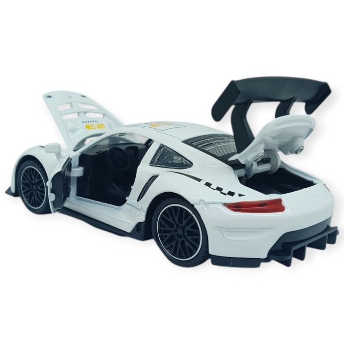 Sesli Işıklı Spor Araba 15 cm - 3291D - Beyaz (Lisinya)