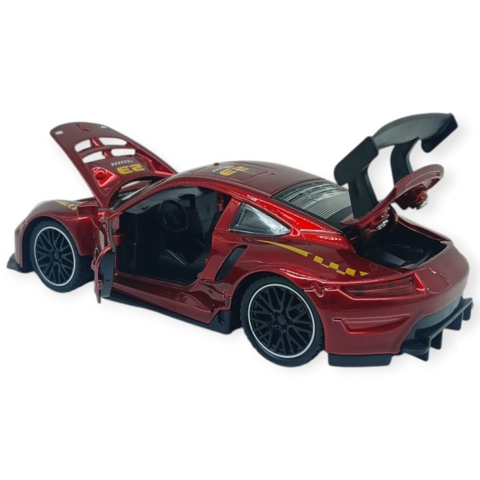 Sesli Işıklı Spor Araba 15 cm - 3291D - Kırmızı (Lisinya)