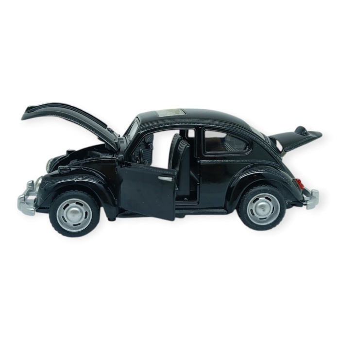 Sesli Işıklı Vosvos Araba 15 cm - 32111D - Siyah (Lisinya)