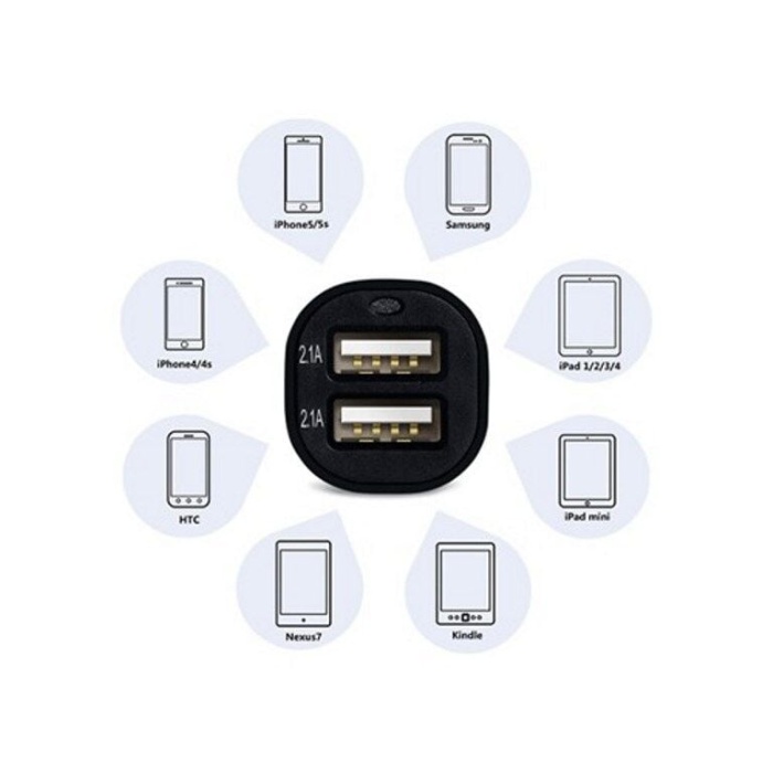 Çift USB Girişli 2.1 AMP Araç Çakmak Soketi - Lisinya