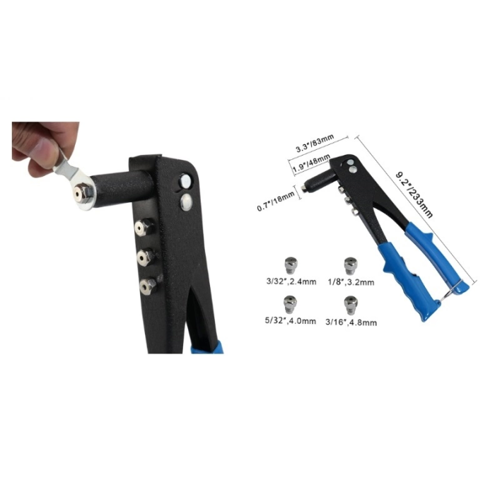 Kalınlık Tek Yönlü El Perçin Tabancası 40 Yedekli ve 4 Çeşit Perçim ( Lisinya )