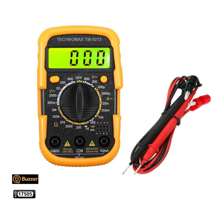 Avometre Buzzerli Dijital Elektrik Ölçüm Aleti Multimetre Cihazı ( Lisinya )