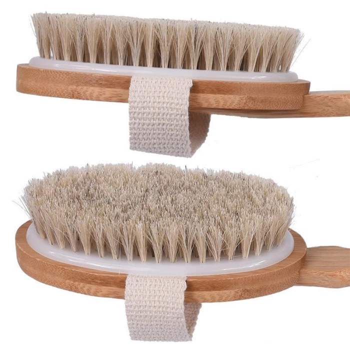 Parlak ve Pürüzsüz Görünüm Sağlayan %100 Doğal At Kılı Selülit Fırçası (sökülebilir Sap) ( Lisinya )