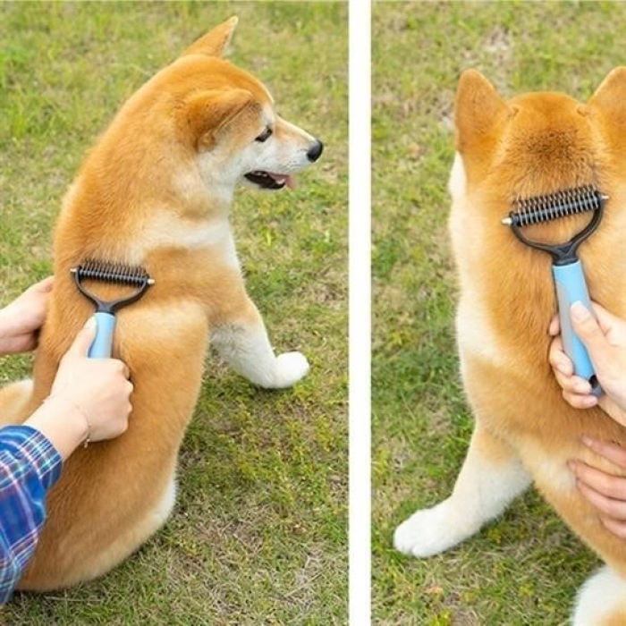 Plastik Saplı Metal Kedi Köpek Bakım Kıtık Tüy Topak Açıcı Tarak ( Lisinya )